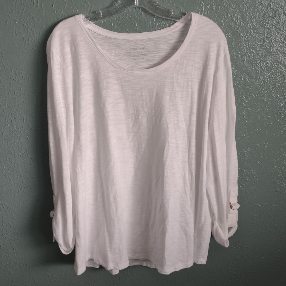CHICO'S "the ultimate tee" White Long Sleeve